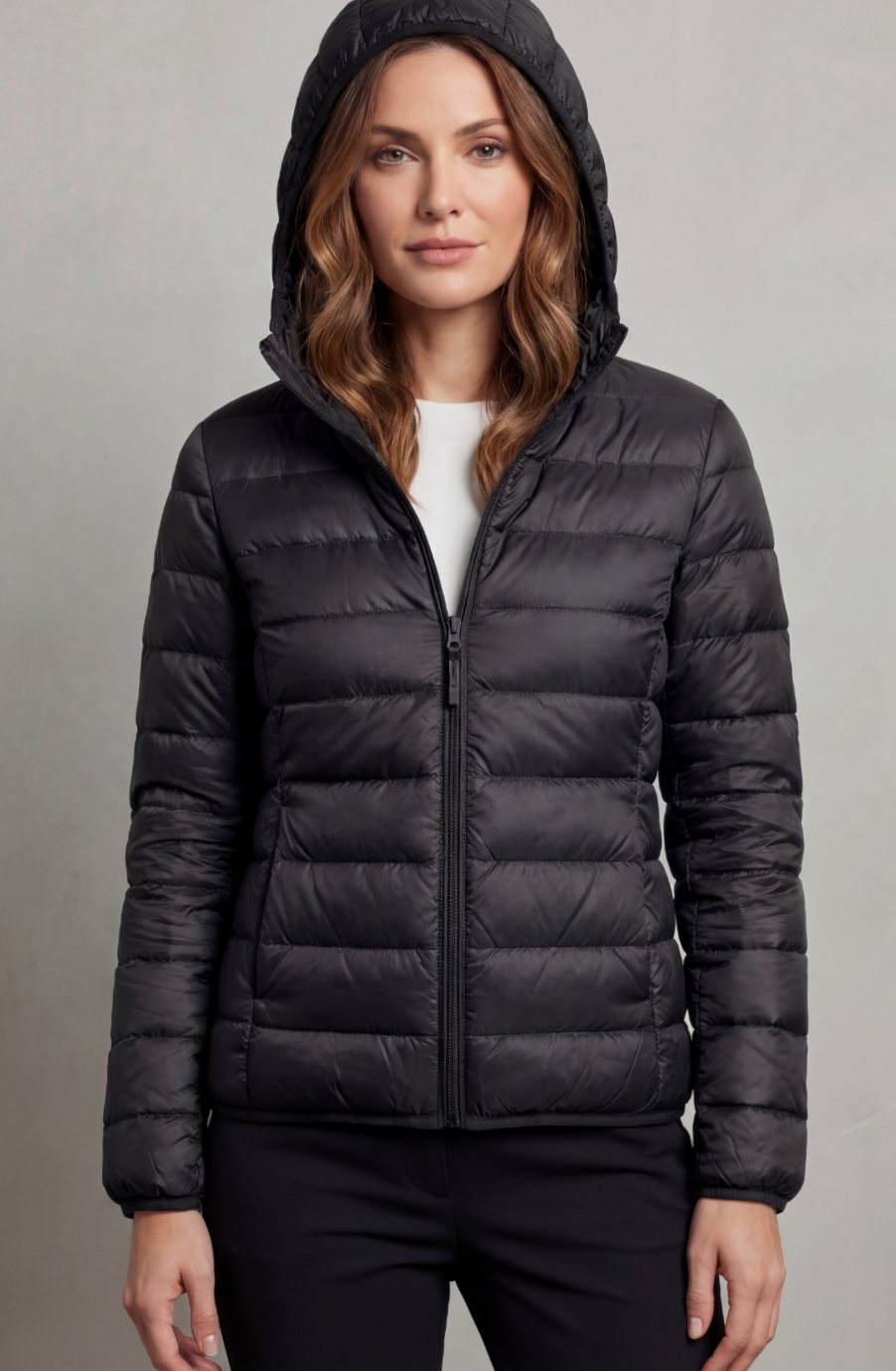Women's Lightweight Packable Hooded Puffer Jacket