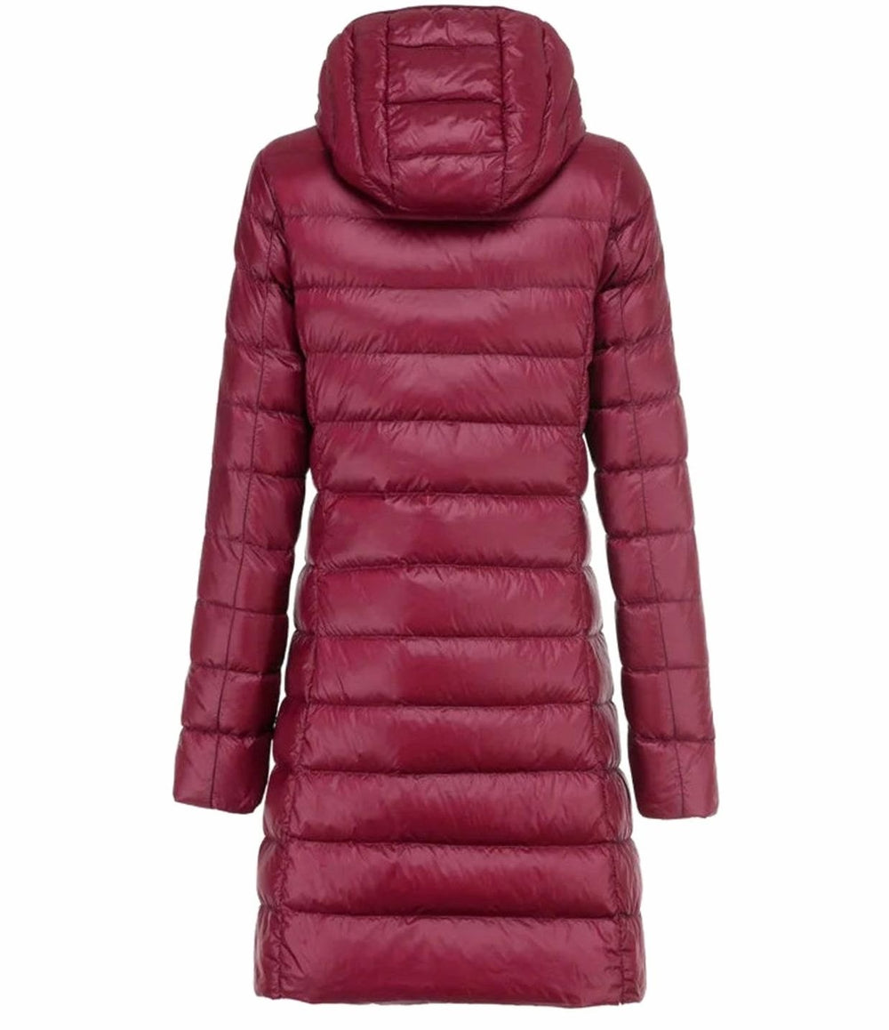 Women's Long Hooded Puffer Winter Coat Zip-Up Quilted
