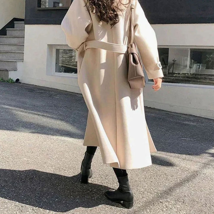 Women's Longline Belted Wool-Blend Wrap Coat