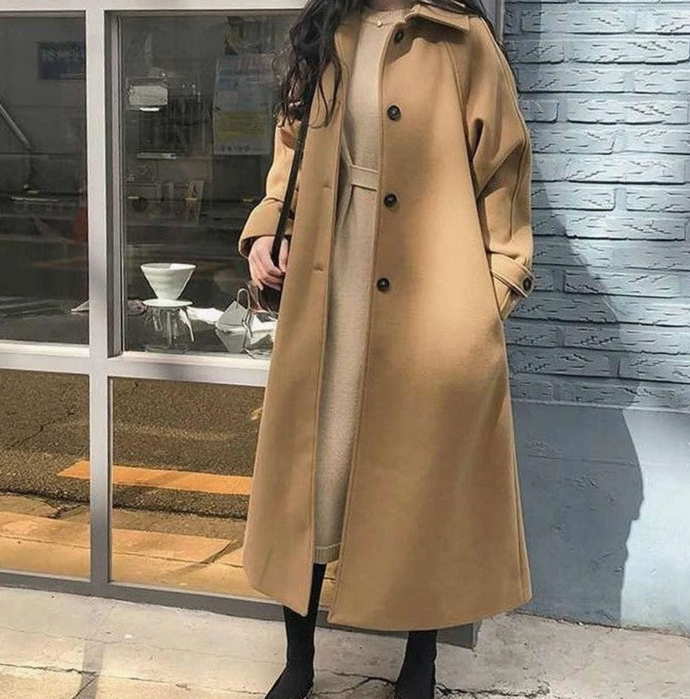 Women's Longline Belted Wool-Blend Wrap Coat