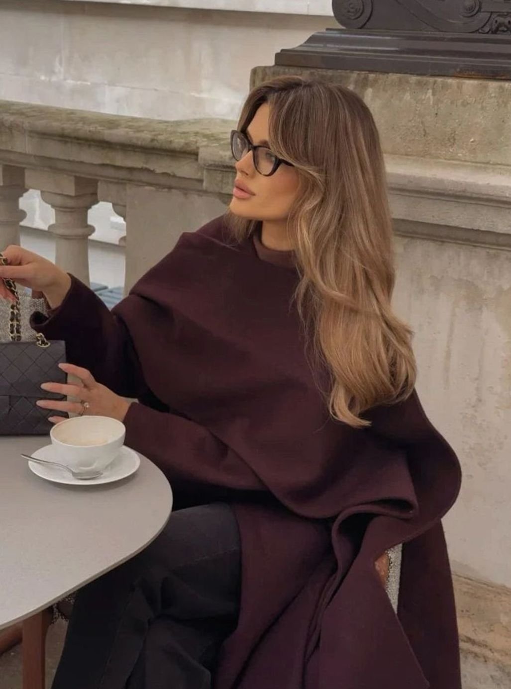 Women's Longline Wool Blend Wrap Winter Coat