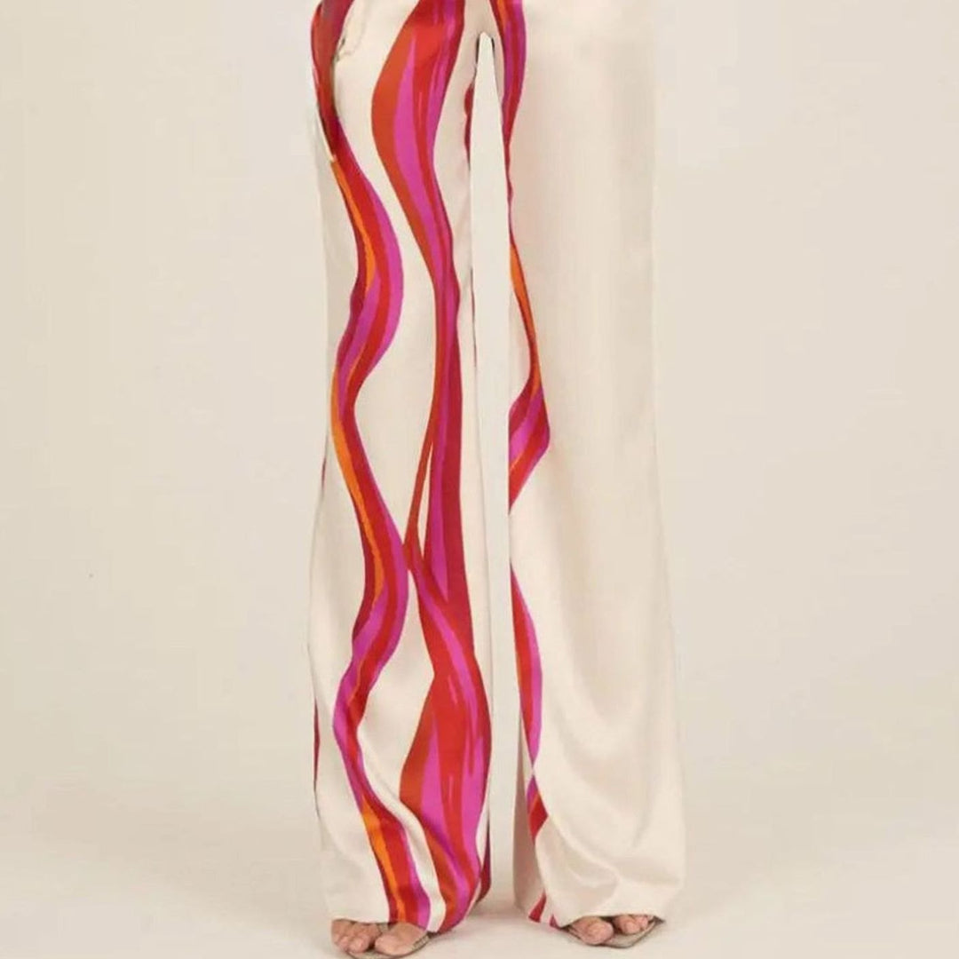 Women's Off-Shoulder Lantern-Sleeve Wide-Leg Trouser Co-ord Set
