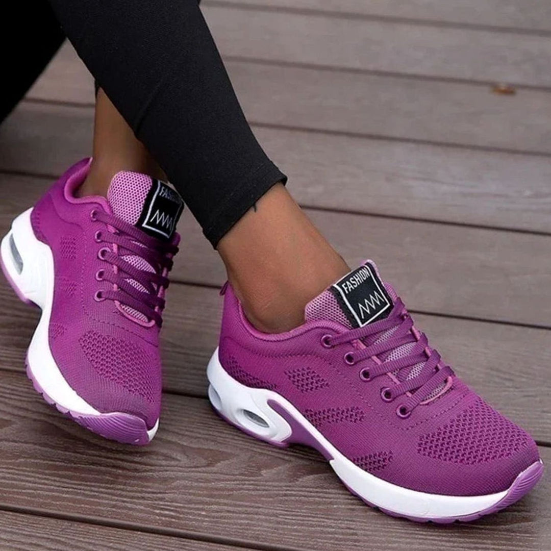 Women's Orthopedic Breathable Mesh Lace-Up Platform Trainers