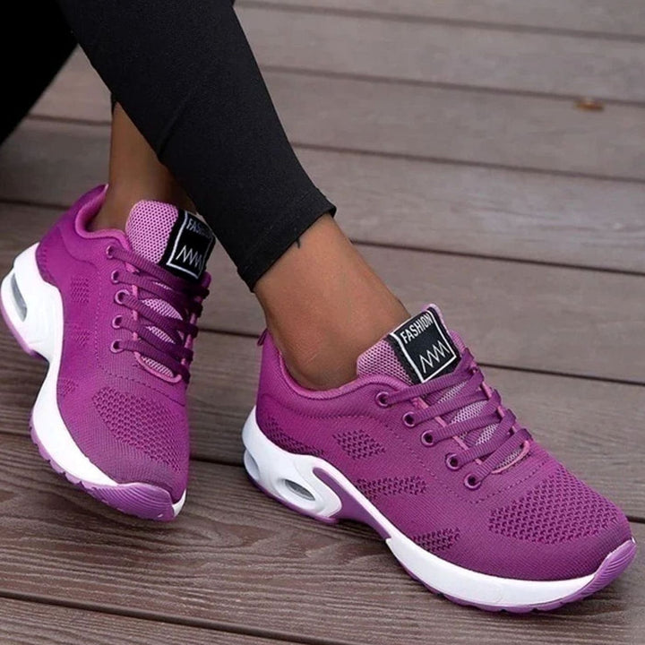 Women's Orthopedic Breathable Mesh Lace-Up Platform Trainers