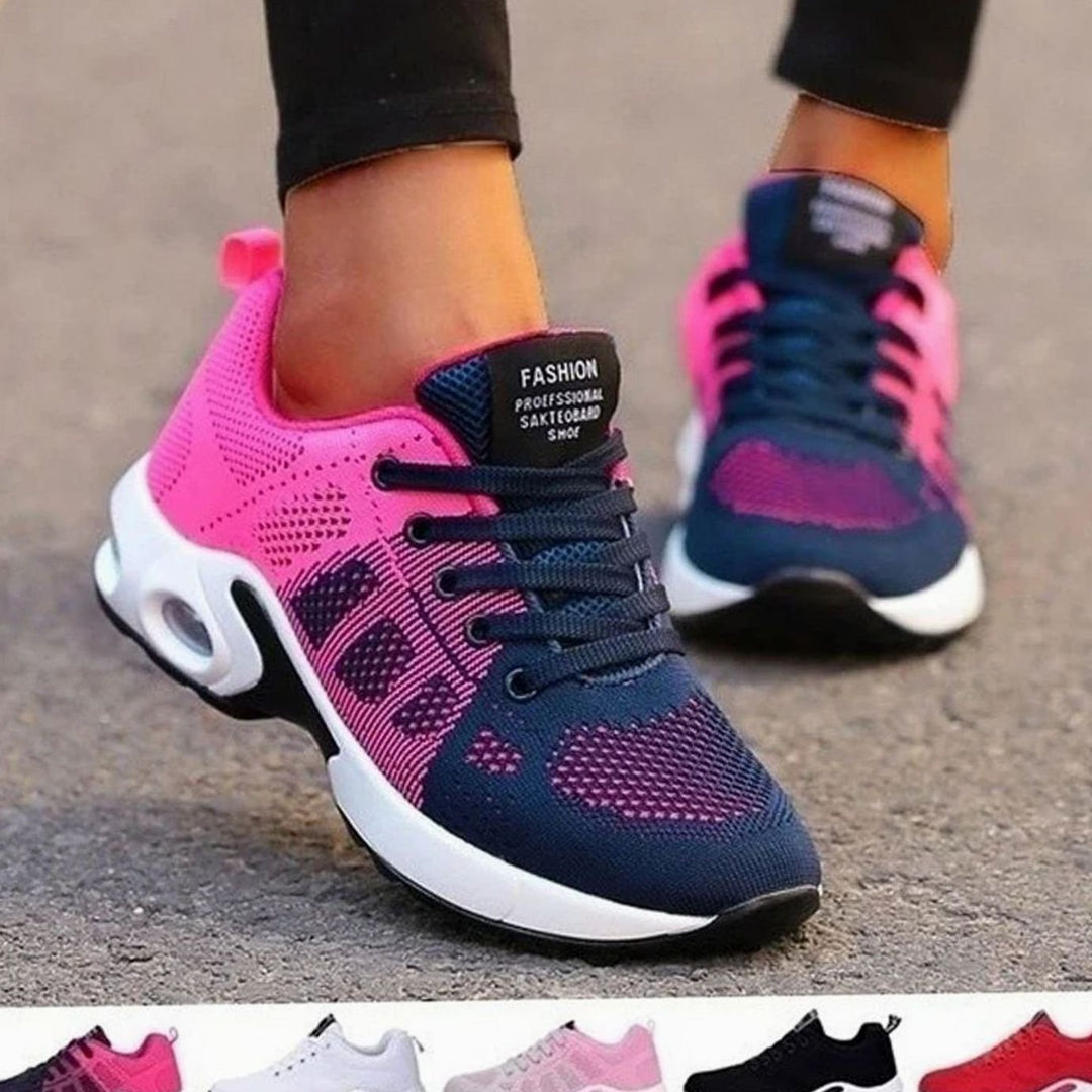 Women's Orthopedic Breathable Mesh Lace-Up Platform Trainers