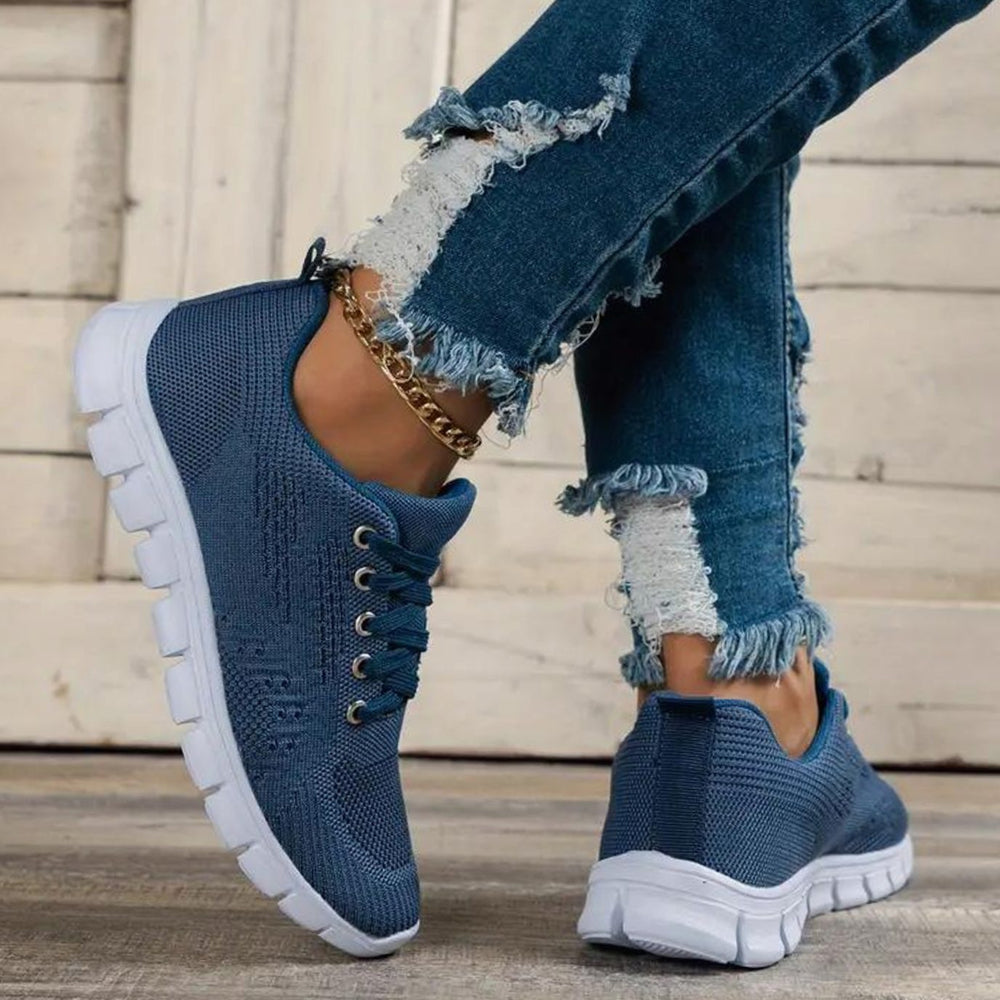 Women's Orthopedic Breathable Mesh Lace-Up Trainers
