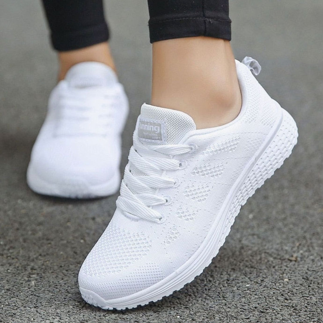 Women's Orthopedic Gel-Cushioned Lace-Up Knit Trainers
