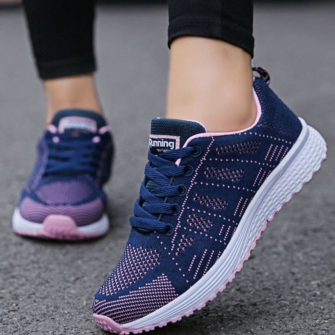 Women's Orthopedic Gel-Cushioned Lace-Up Knit Trainers