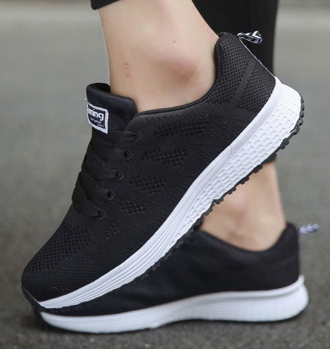 Women's Orthopedic Gel-Cushioned Lace-Up Knit Trainers