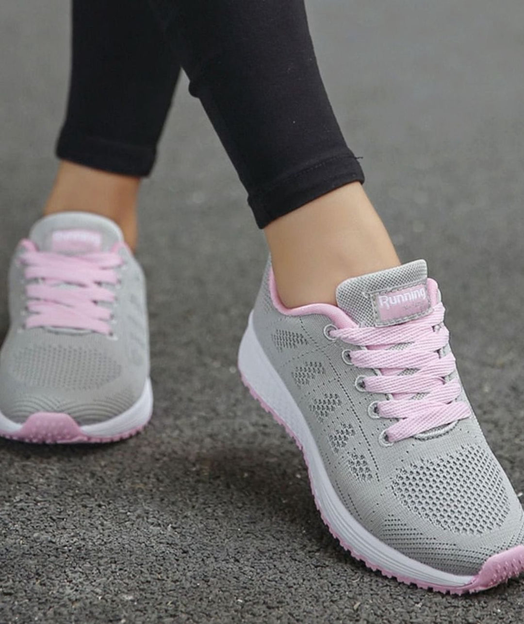 Women's Orthopedic Gel-Cushioned Lace-Up Knit Trainers