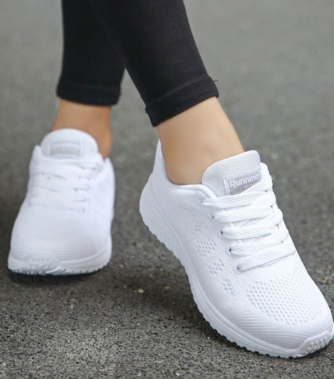 Women's Orthopedic Gel-Cushioned Lace-Up Knit Trainers