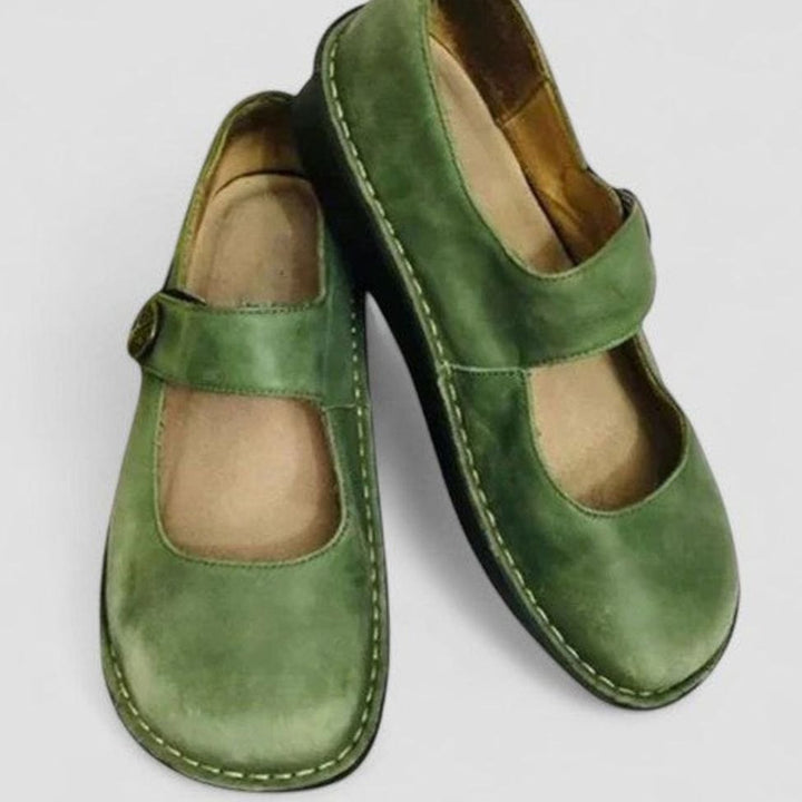 Women's Orthopedic Mary Jane Flats Adjustable Strap Round Toe