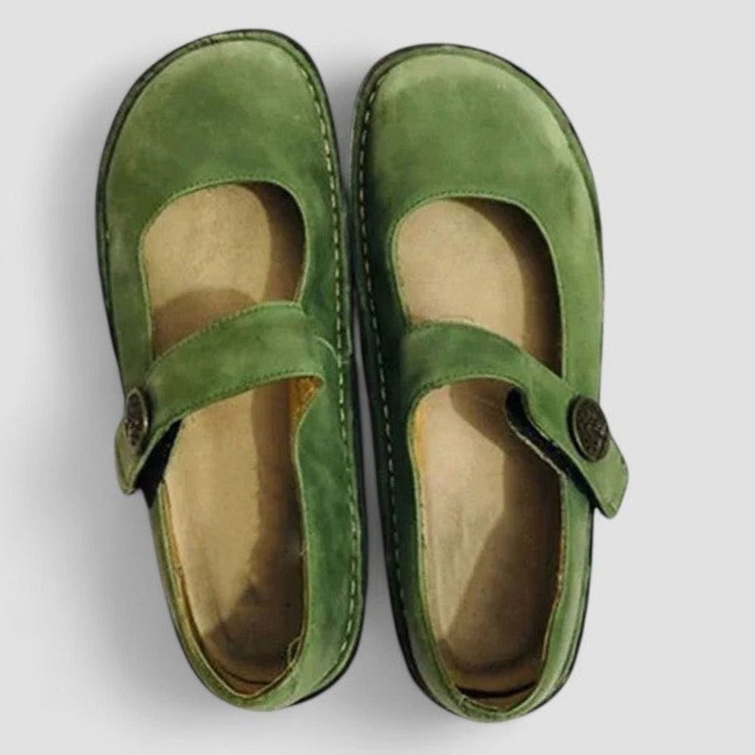 Women's Orthopedic Mary Jane Flats Adjustable Strap Round Toe