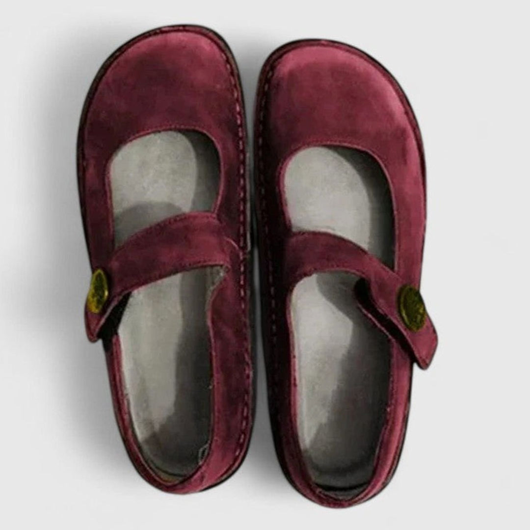 Women's Orthopedic Mary Jane Flats Adjustable Strap Round Toe