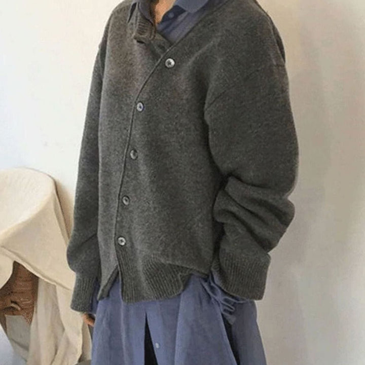 Women's Oversized Button-Front Knit Cardigan