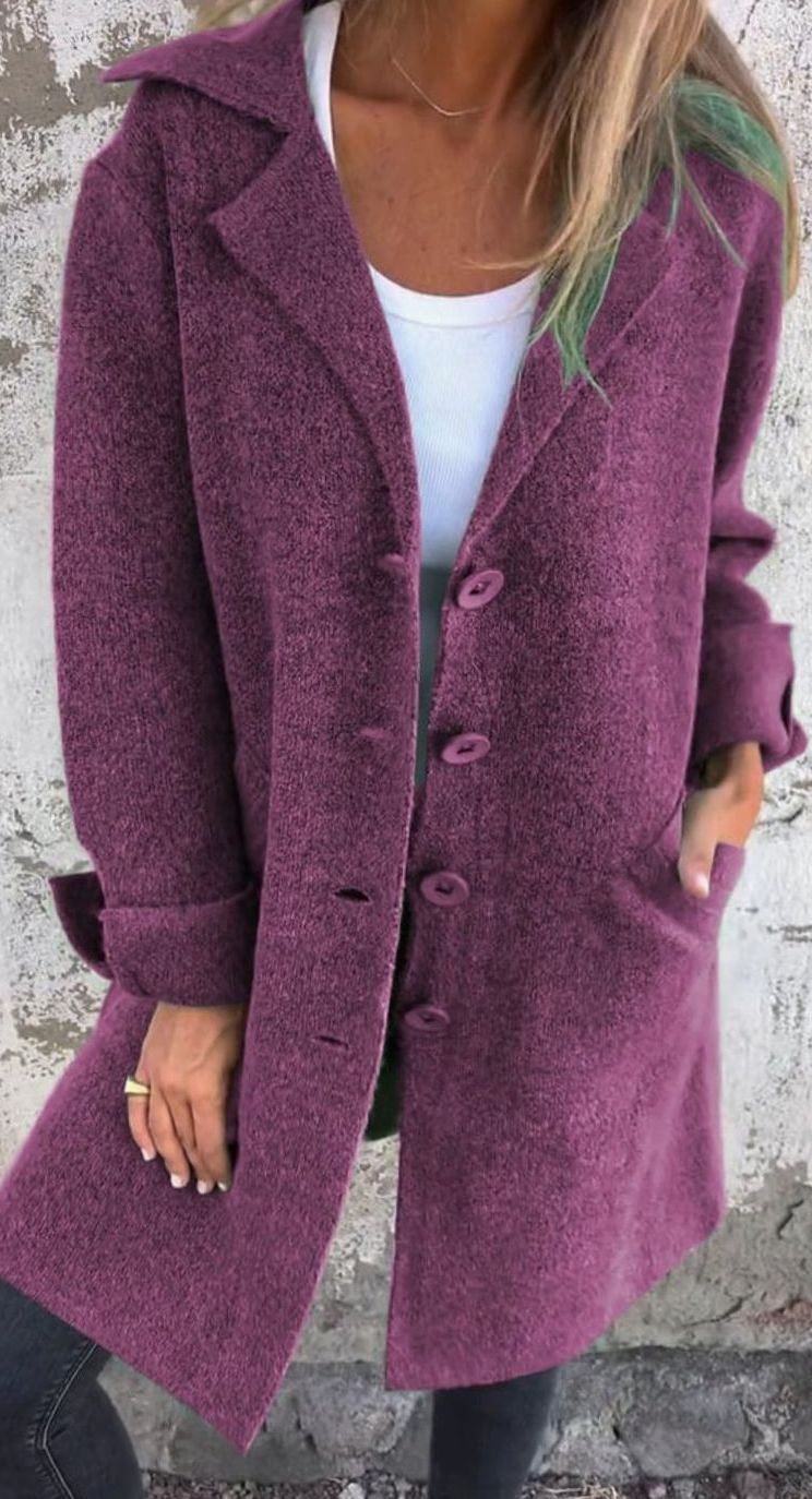 Women's Oversized Button-Front Lapel Collar Blazer Coat