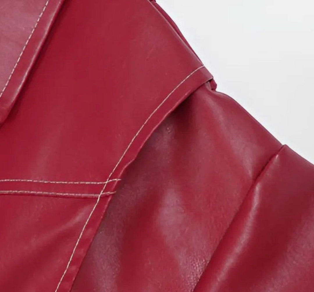 Women's Oversized Faux Leather Biker Jacket