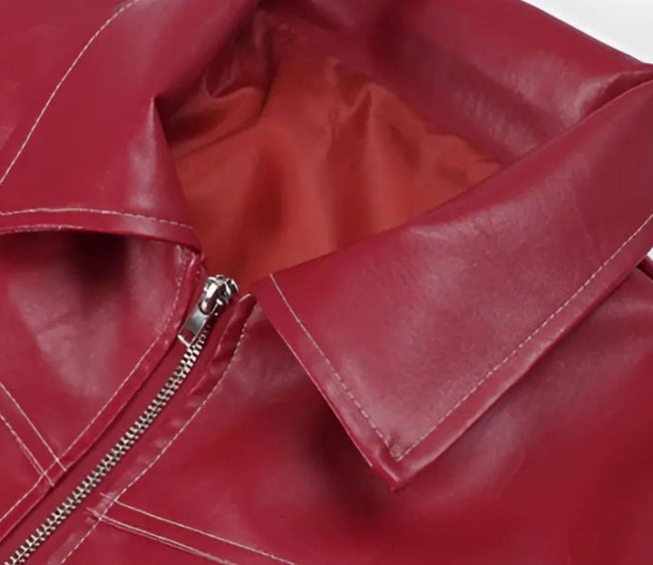 Women's Oversized Faux Leather Biker Jacket