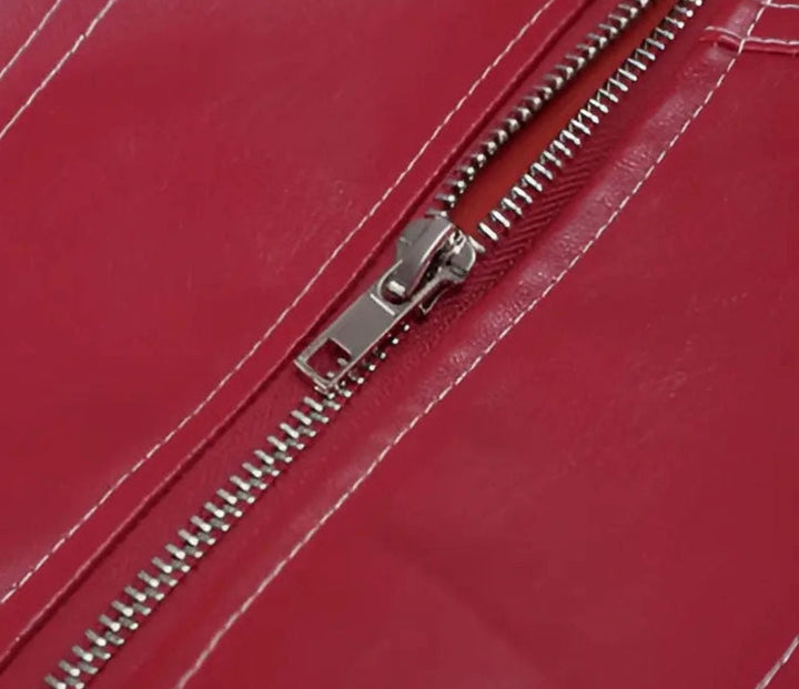 Women's Oversized Faux Leather Biker Jacket