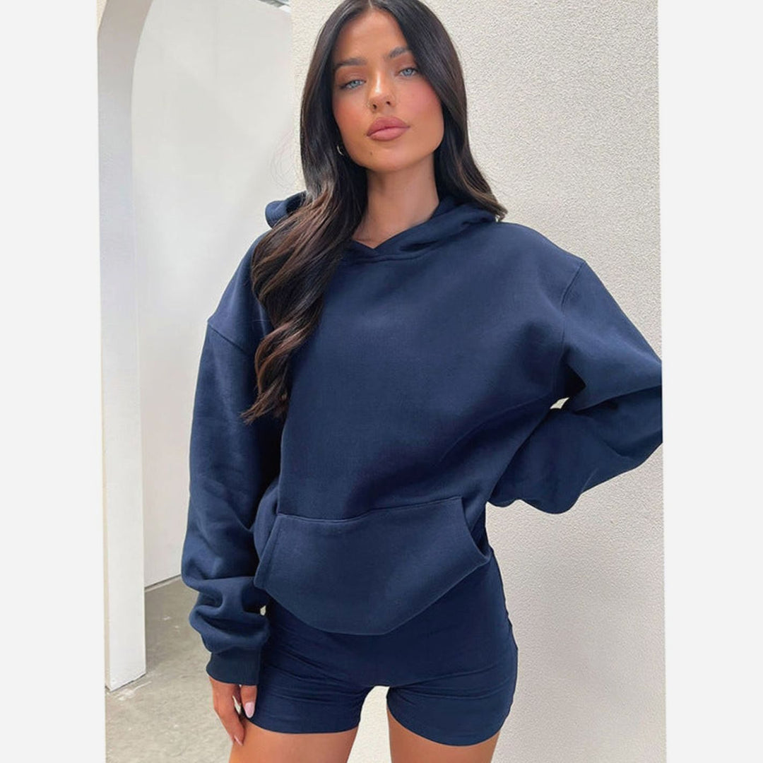 Women's Oversized Fleece Hoodie Kangaroo Pocket Pullover