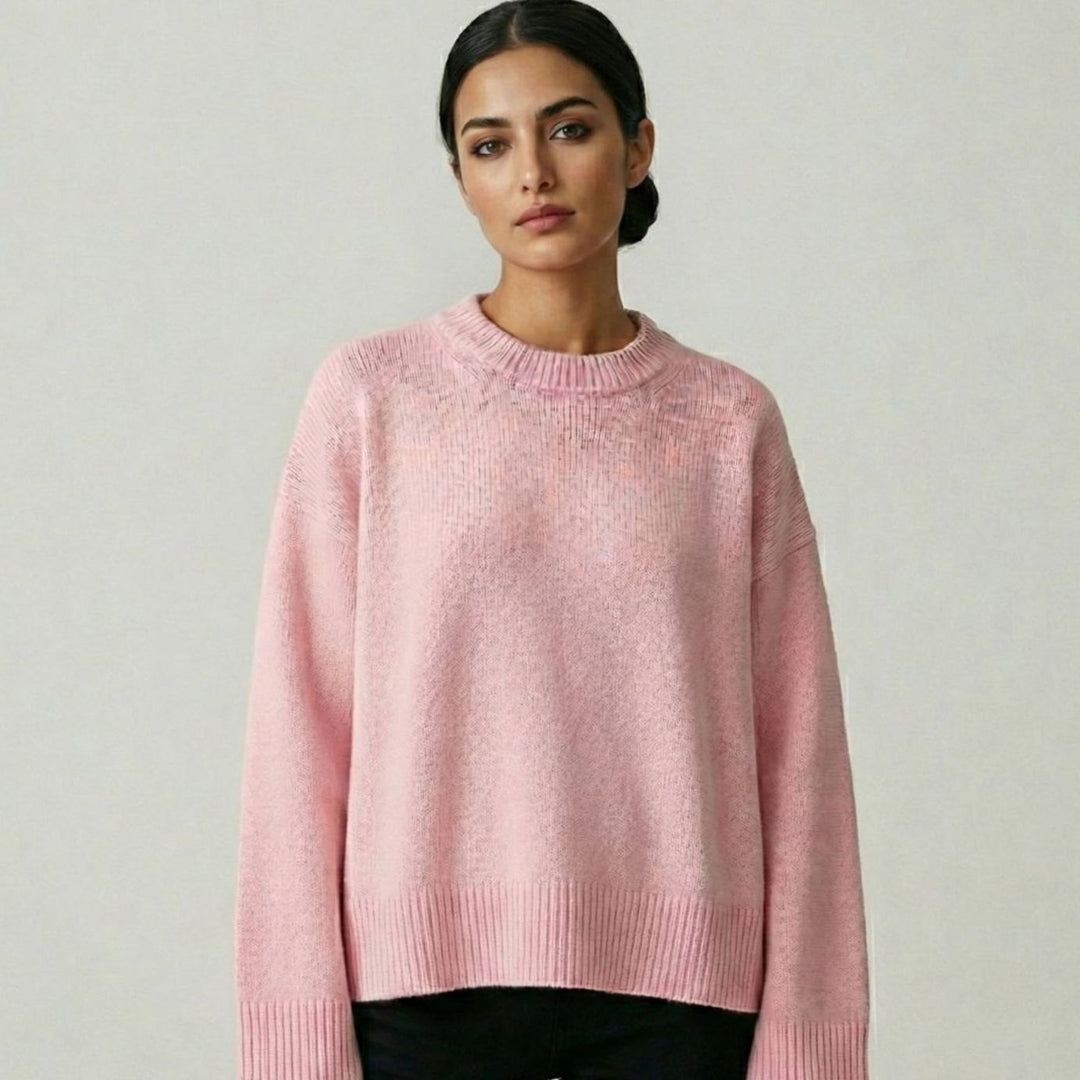 Women's Oversized Long Sleeve Soft Knitted Crewneck Jumper