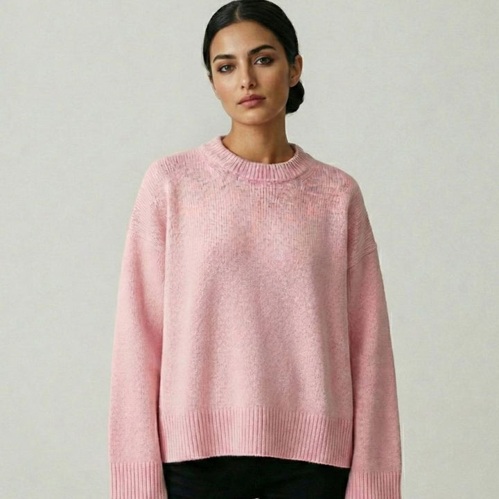 Women's Oversized Long Sleeve Soft Knitted Crewneck Jumper