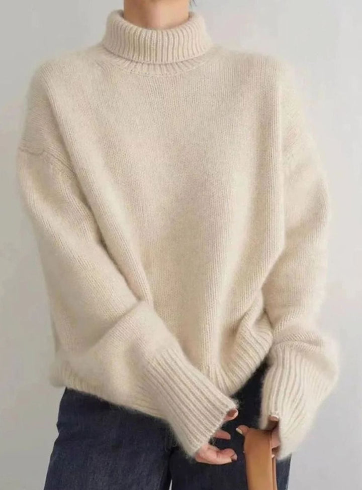 Women's Oversized Roll Neck Soft Knit Jumper