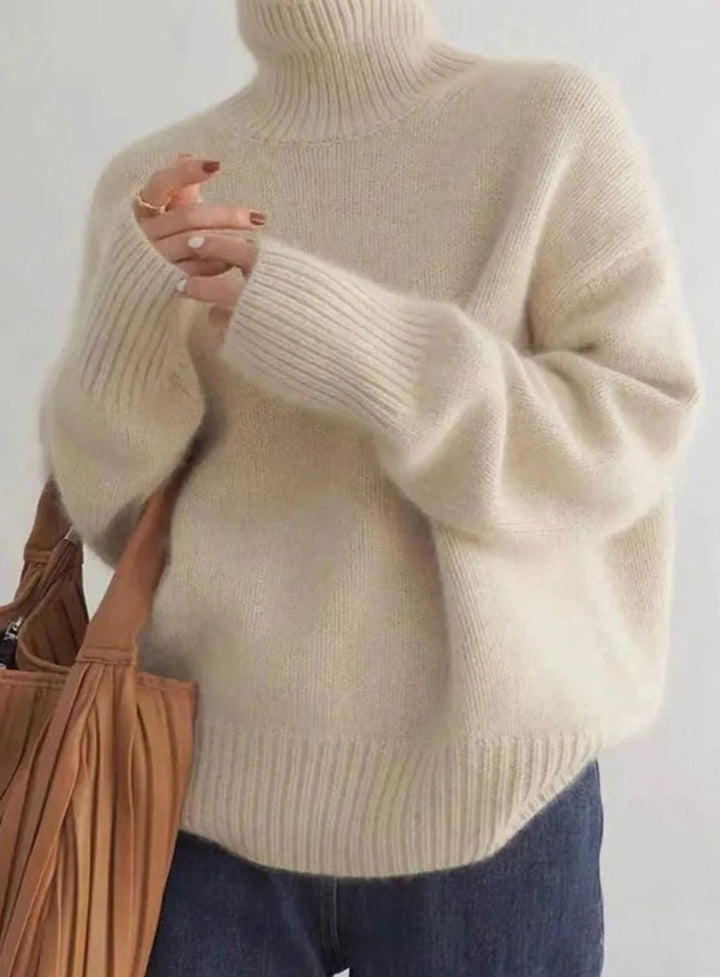 Women's Oversized Roll Neck Soft Knit Jumper