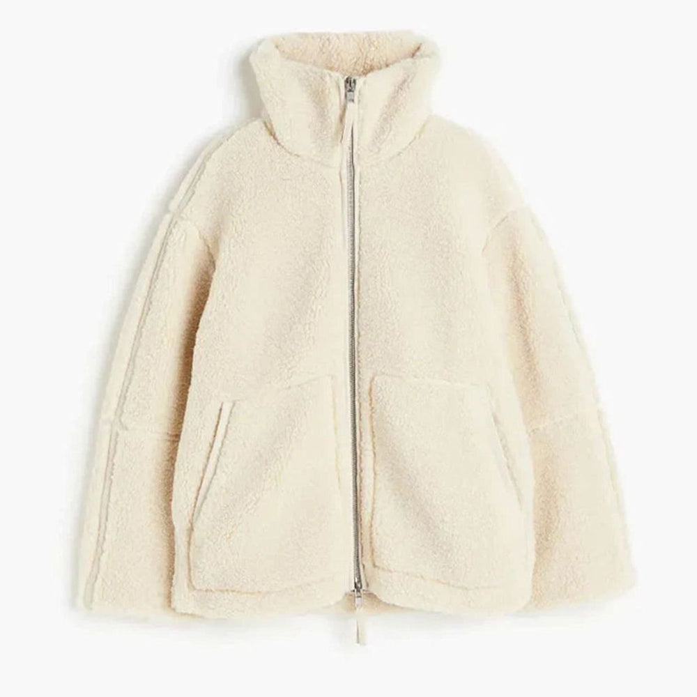 Women's Oversized Teddy Fleece Zip-Up Jacket