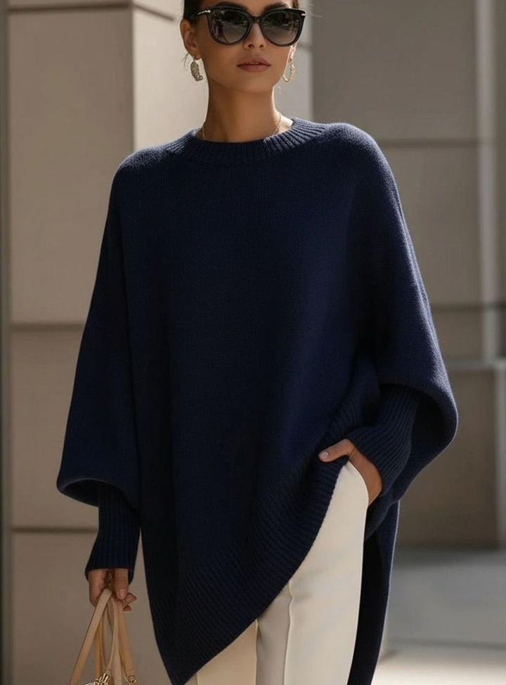 Women's Oversized Wool Blend Asymmetric Hem Knit Jumper