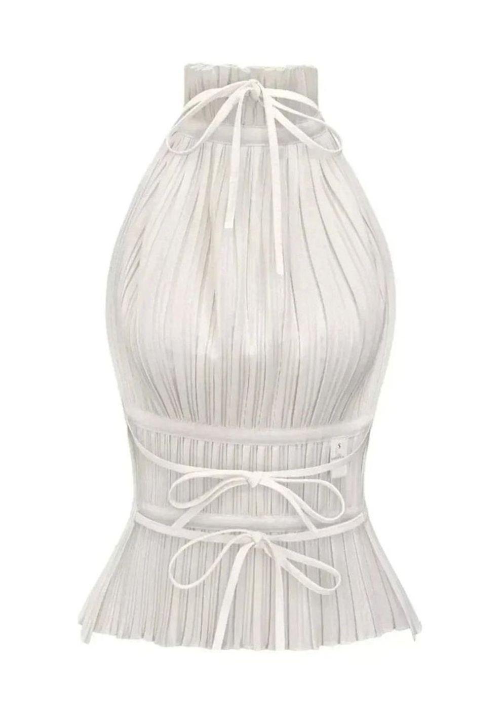 Women's Pleated Roll-Neck Backless Halter Neck Top