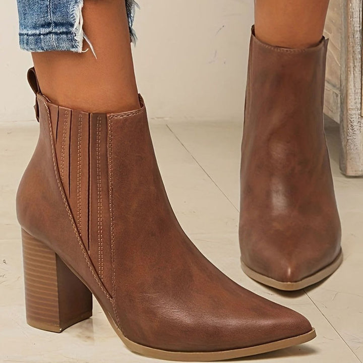 Women's Pointed-Toe Block-Heel Chelsea Ankle Boots