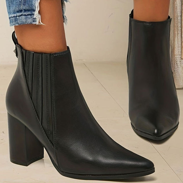 Women's Pointed-Toe Block-Heel Chelsea Ankle Boots