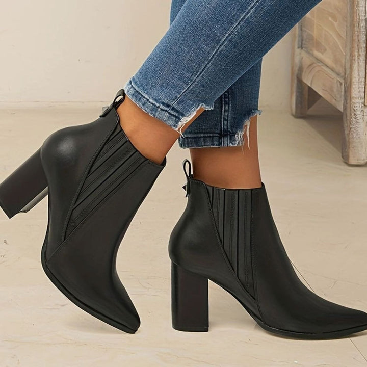 Women's Pointed-Toe Block-Heel Chelsea Ankle Boots