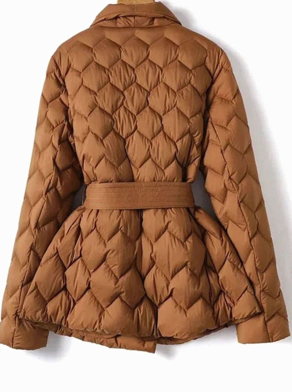 Women's Quilted Belted Puffer Winter Coat