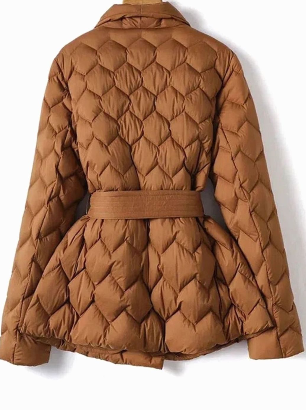 Women's Quilted Belted Puffer Winter Coat