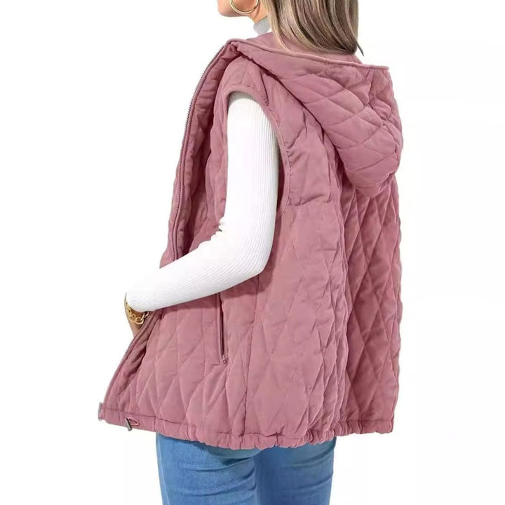 Women's Quilted Hooded Gilet Zip-Up Sleeveless Puffer Vest