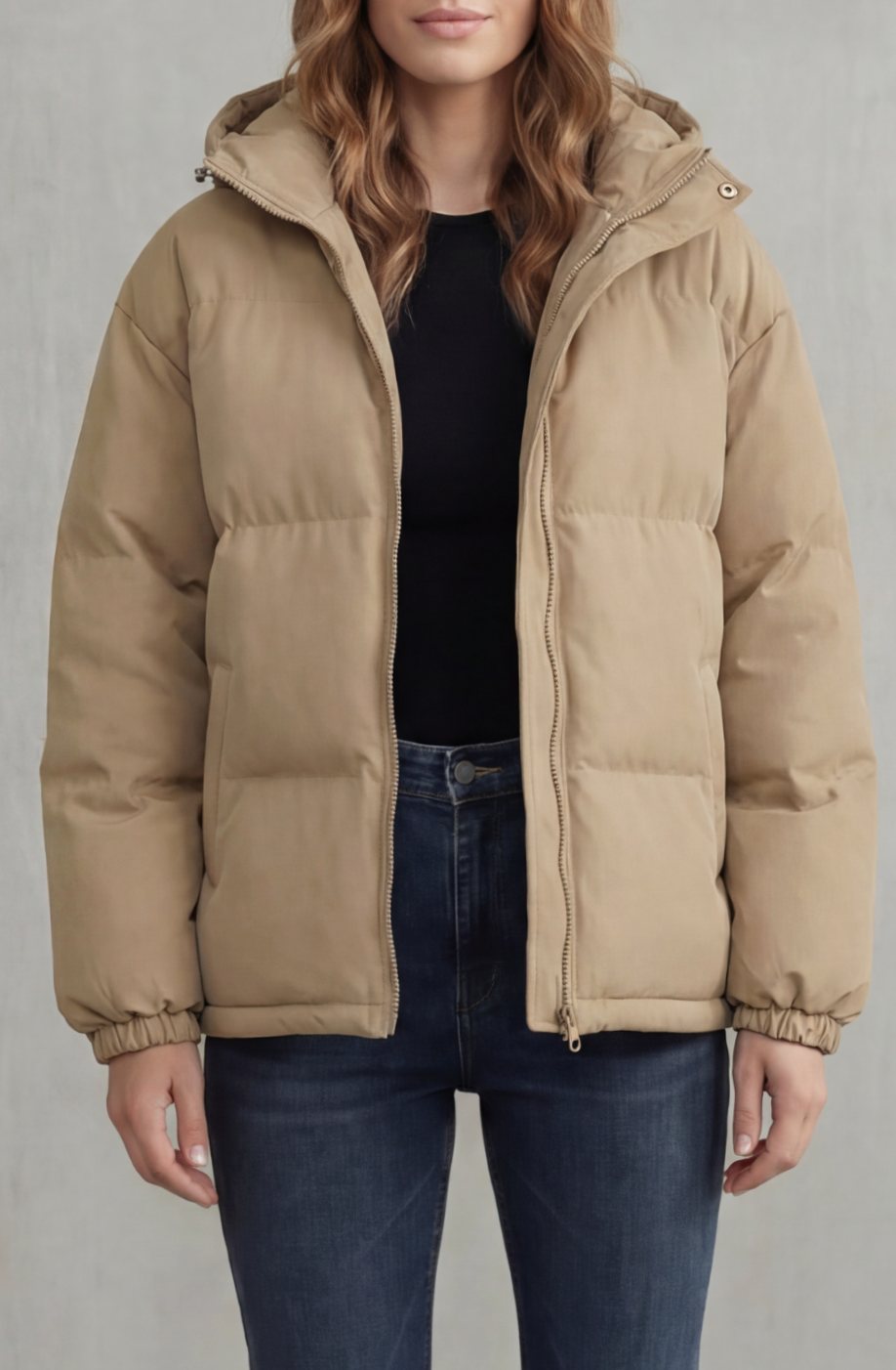 Women's Quilted Hooded Puffer Jacket Winter Coat