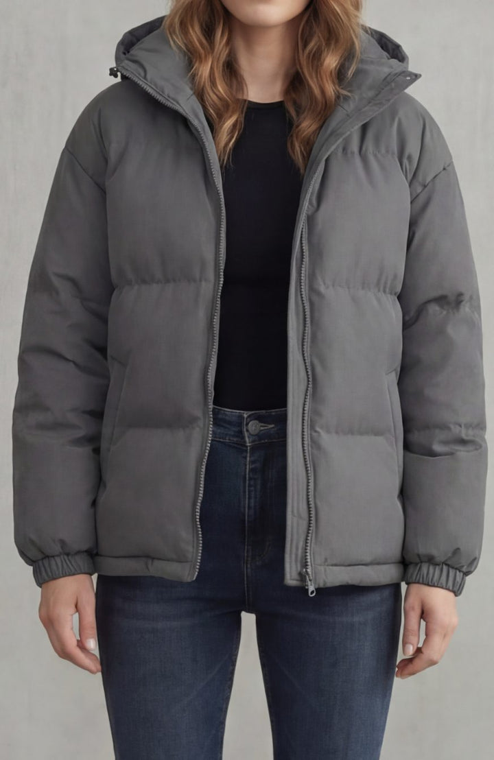 Women's Quilted Hooded Puffer Jacket Winter Coat