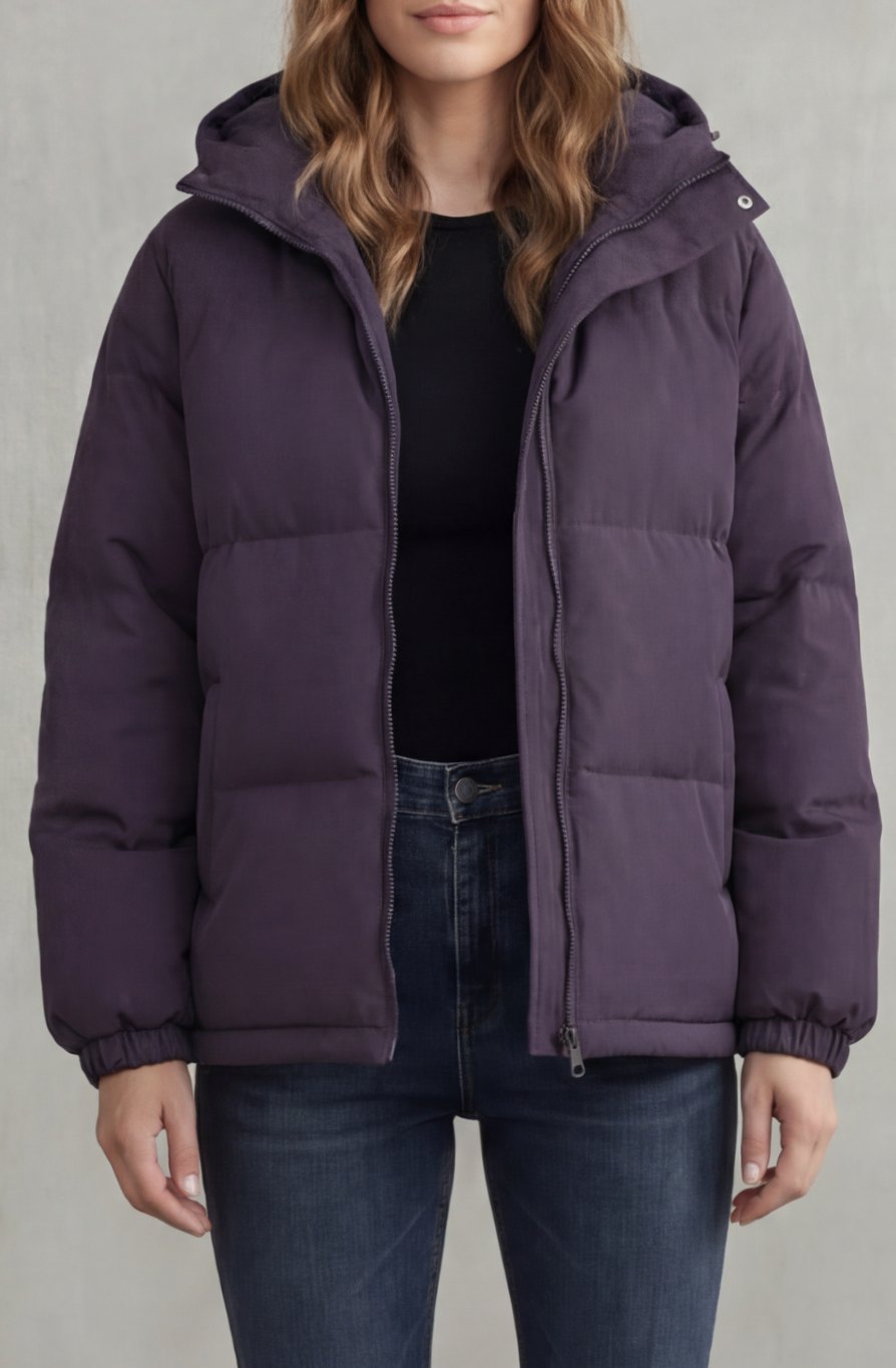 Women's Quilted Hooded Puffer Jacket Winter Coat