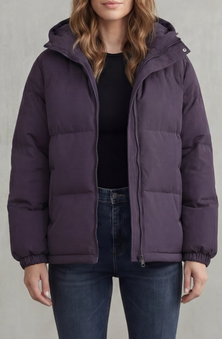 Women's Quilted Hooded Puffer Jacket Winter Coat