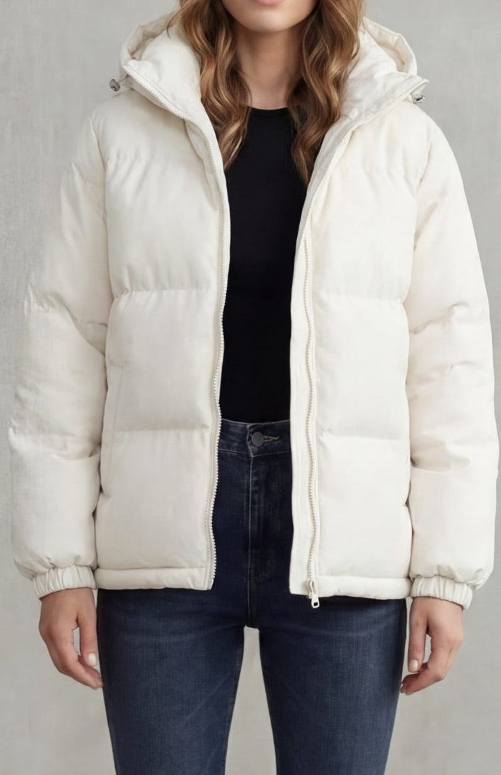 Women's Quilted Hooded Puffer Jacket Winter Coat