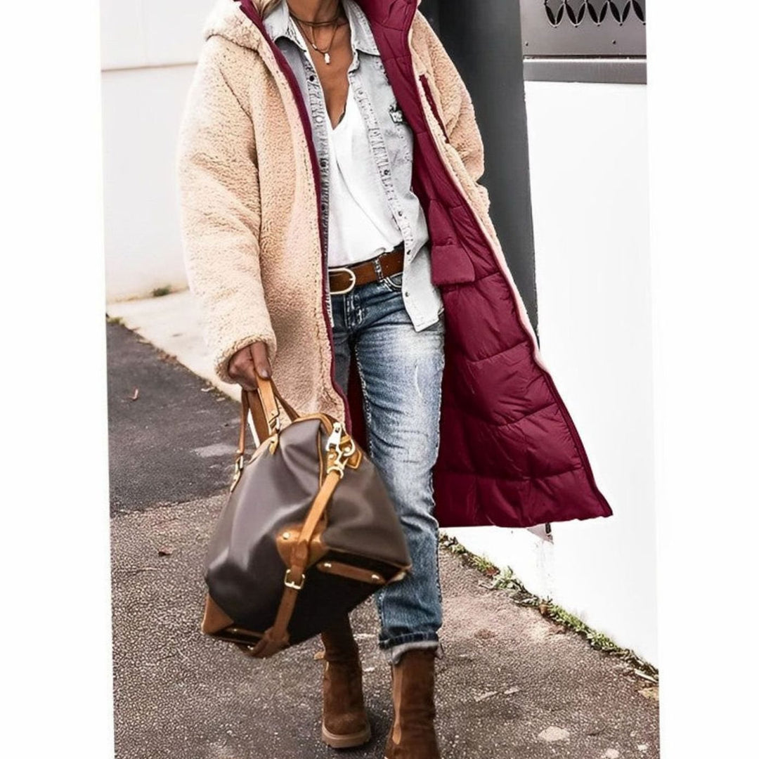 Women's Reversible Teddy-Lined Long Padded Winter Coat