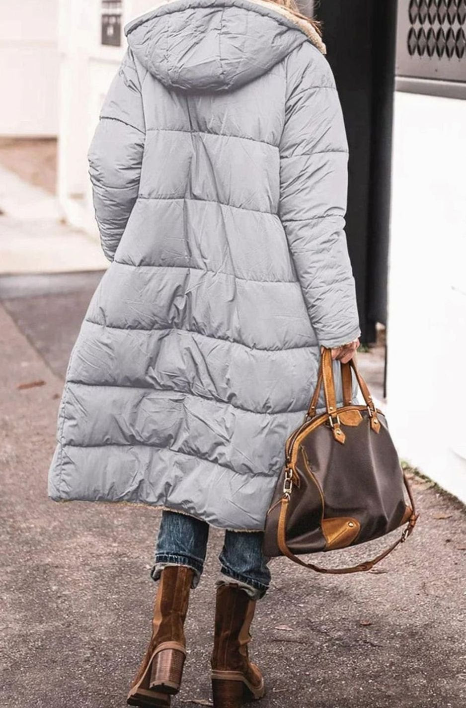Women's Reversible Teddy-Lined Long Padded Winter Coat