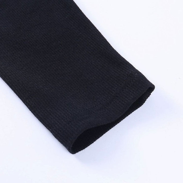 Women's Ribbed Cut-Out Long Sleeve Fitted Top