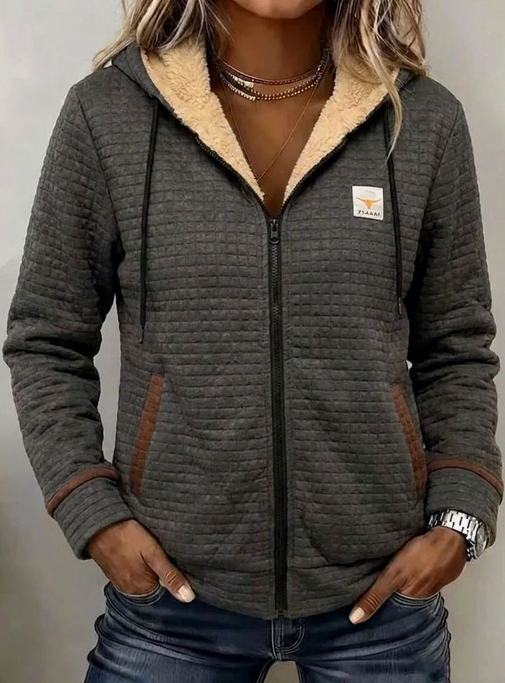 Women's Sherpa-Lined Quilted Full-Zip Hooded Winter Jacket