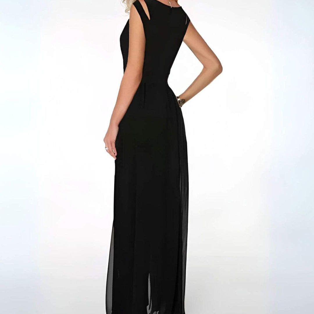 Women's Sleeveless Wide-Leg Chiffon Jumpsuit