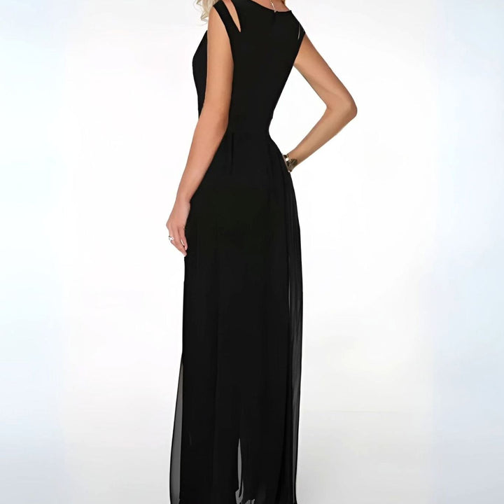 Women's Sleeveless Wide-Leg Chiffon Jumpsuit