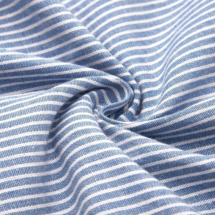Women's Striped Button-Detail Short-Sleeve Midi Dress