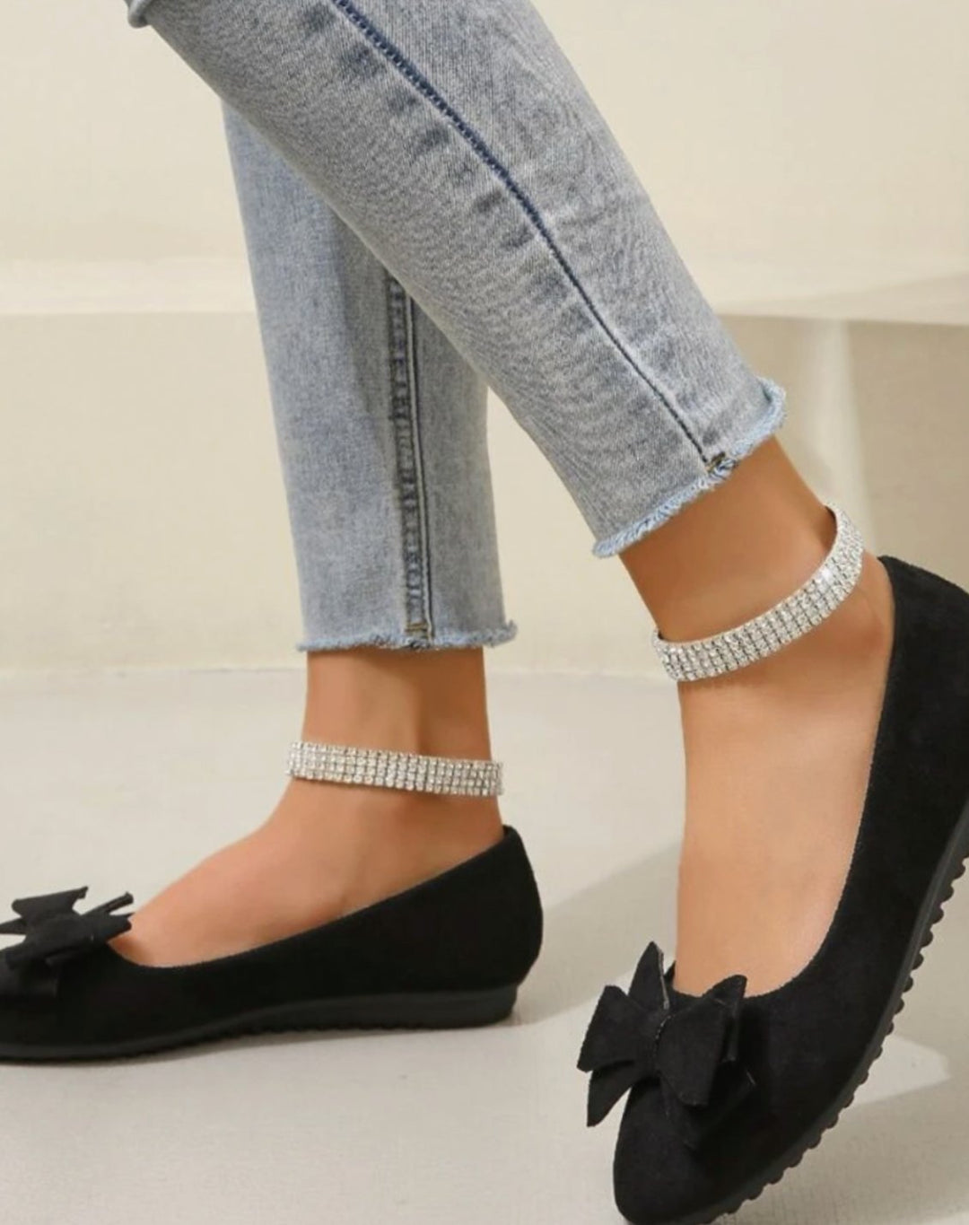 Women's Suede Bow-Detail Slip-On Ballet Flats